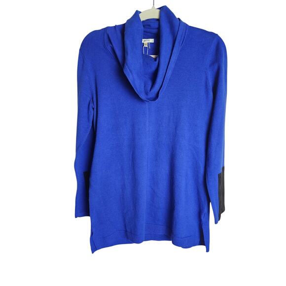 Tyler Boe Color Block Tunic Sweater sz S blue/black Careerwear Lagenlook Cowl - Picture 1 of 8
